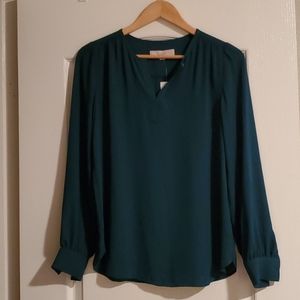 LOFT Green Long Sleeved Blouse